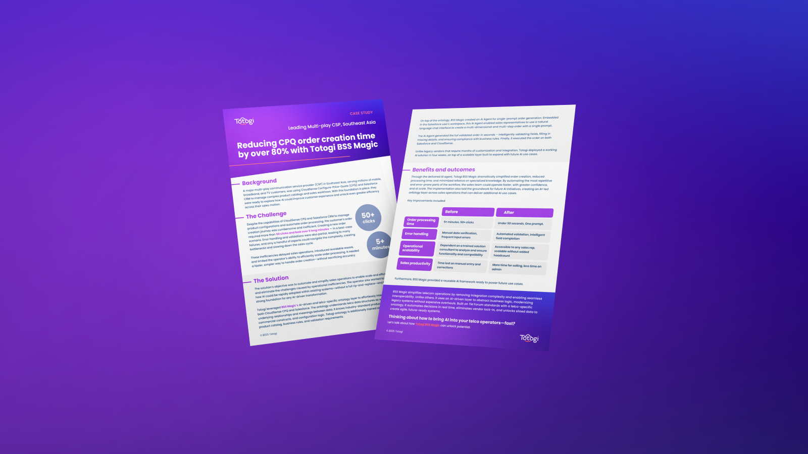 Southeast Asian CSP slashes CPQ order time by 80% with Totogi BSS Magic