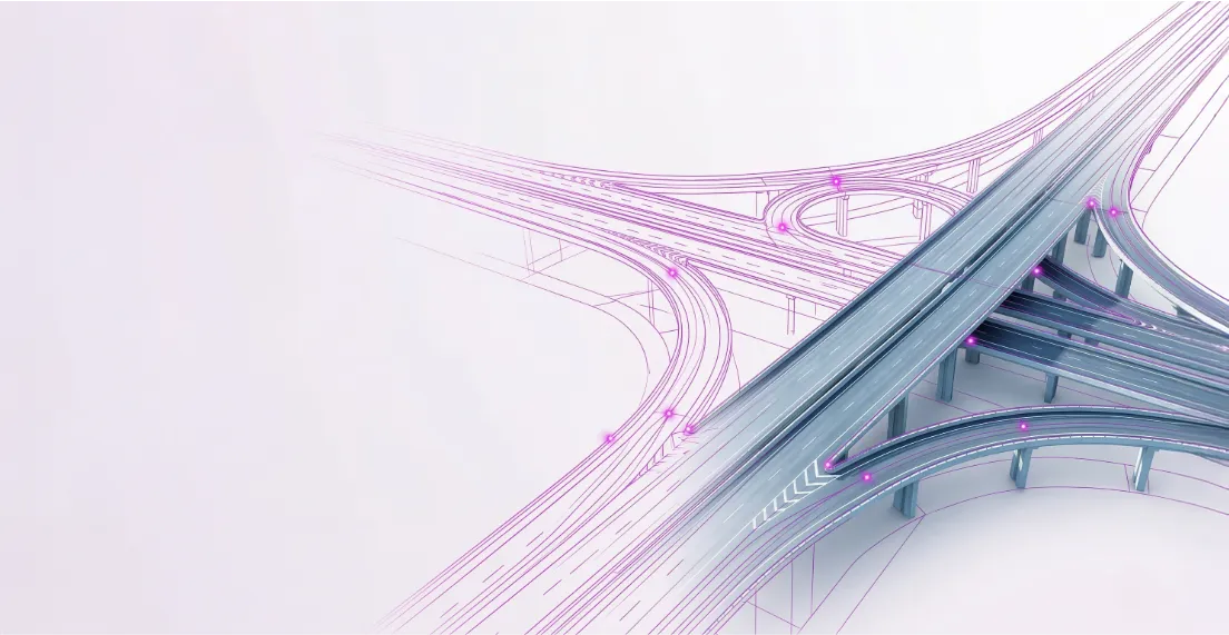 intechange extended 3D CAD style on a lilac to white gradient background 1104×570