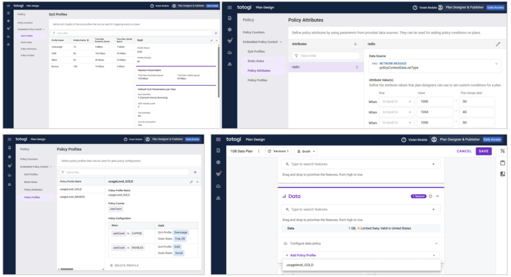 Light weight policy management UI screenshots